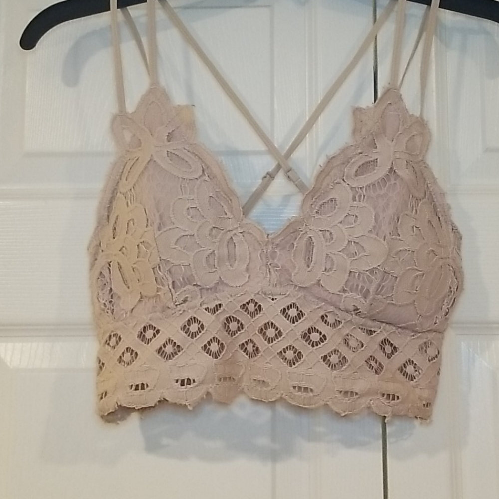 Tan Lace Bralette